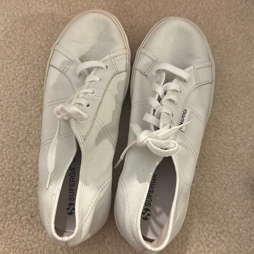 Superga Platform Leather Shoes